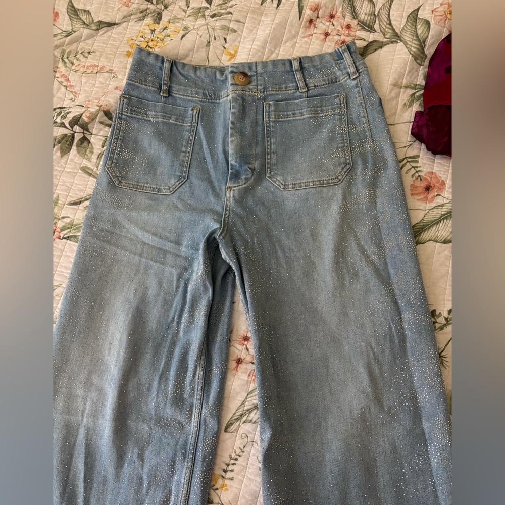 Maeve Colette crop wide leg jeans